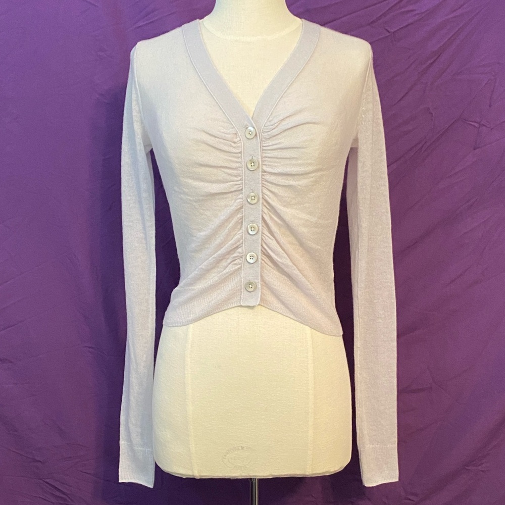 Rebecca Taylor Lavender Soft Wool/Nylon Blend Cardigan. Size XS.